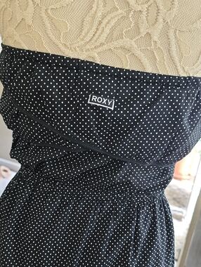 Roxy Black and White Polka Dot Strapless Sundress